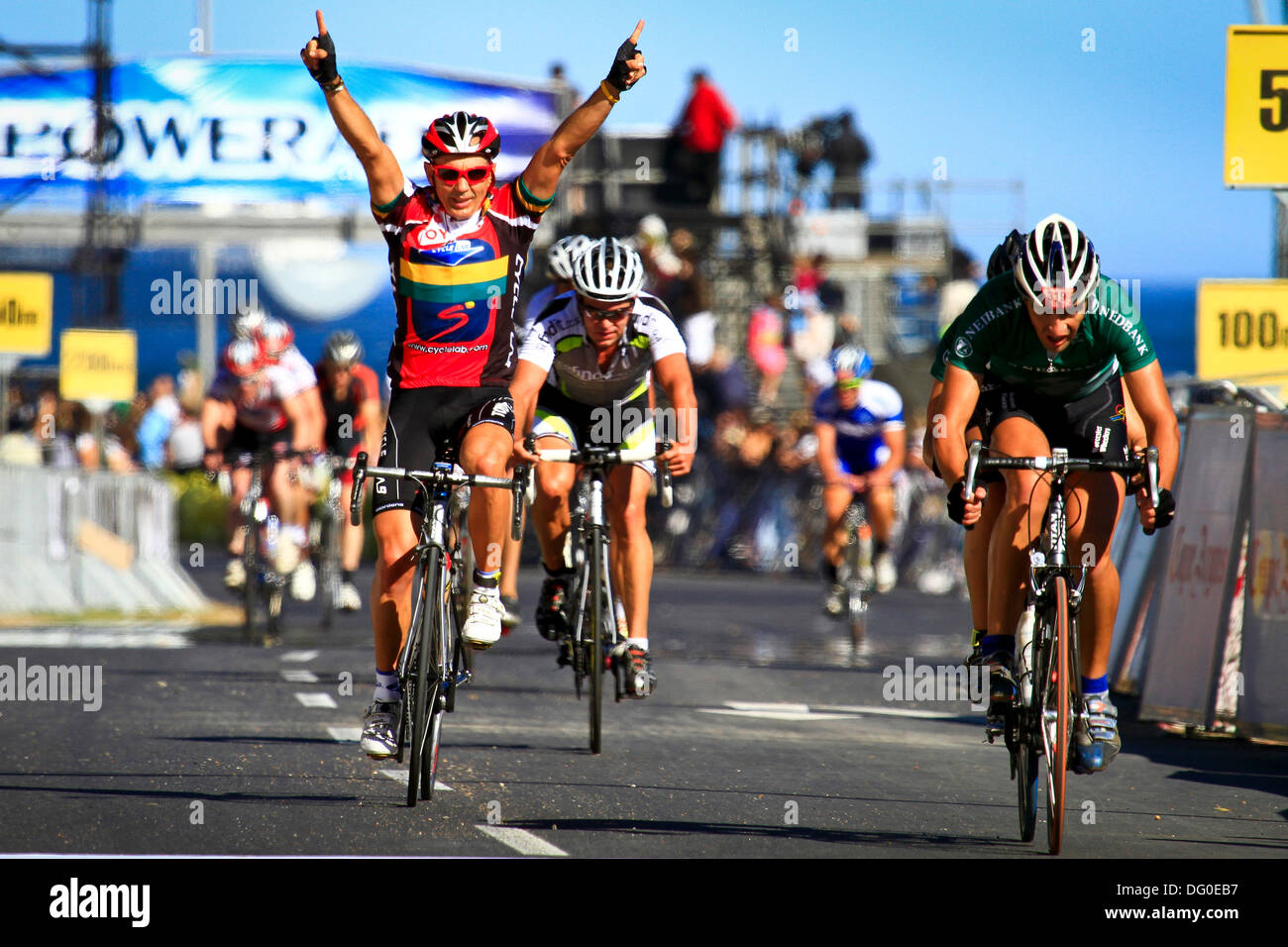 Cylists taking part in the Argus Cycle Tour 2010 bicycle race around
