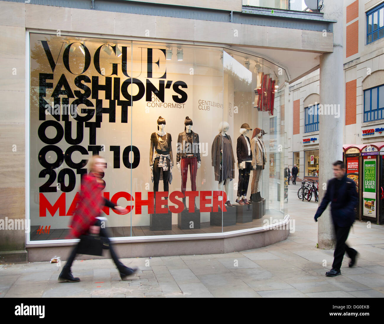 Vogue Fashions; Lifestyle street scenes in Manchester, UK October, 2013