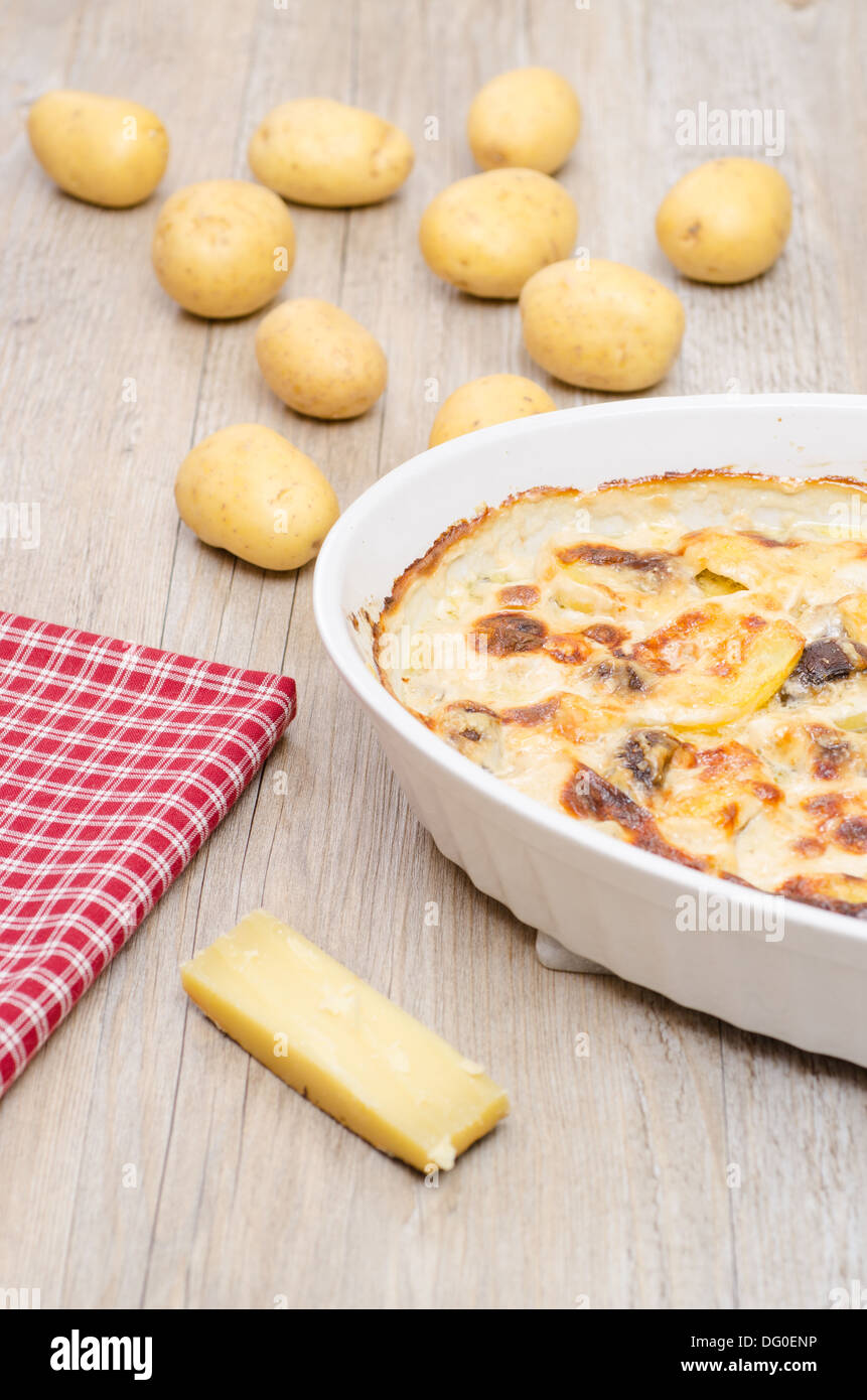 Potato gratin gratinated with gruyere cheese and cream Stock Photo Alamy