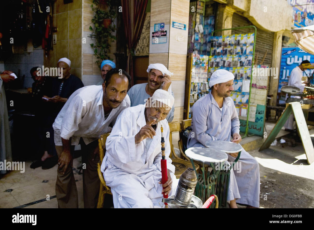 Men in an Egyptian cafe Stock Photo Alamy