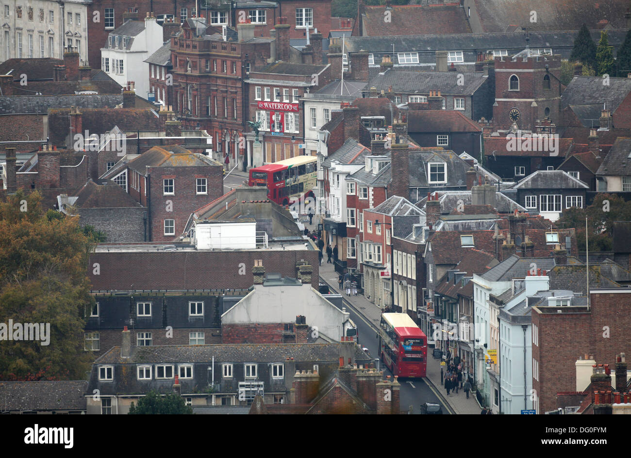 Aerial view of Lewes High Street in East Sussex Stock Photo Alamy