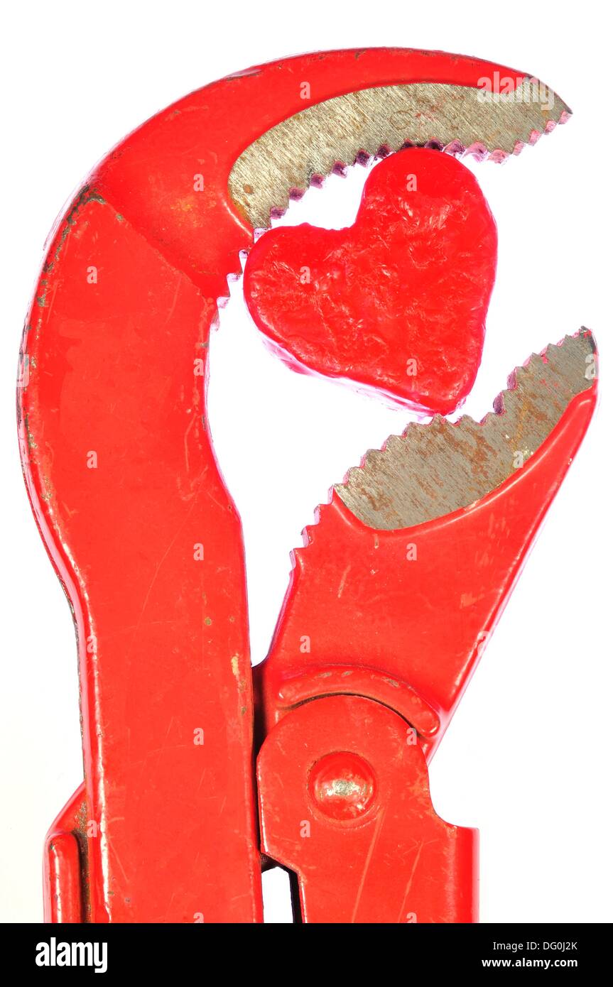 Heart Shape in adjustable wrench Stock Photo Alamy