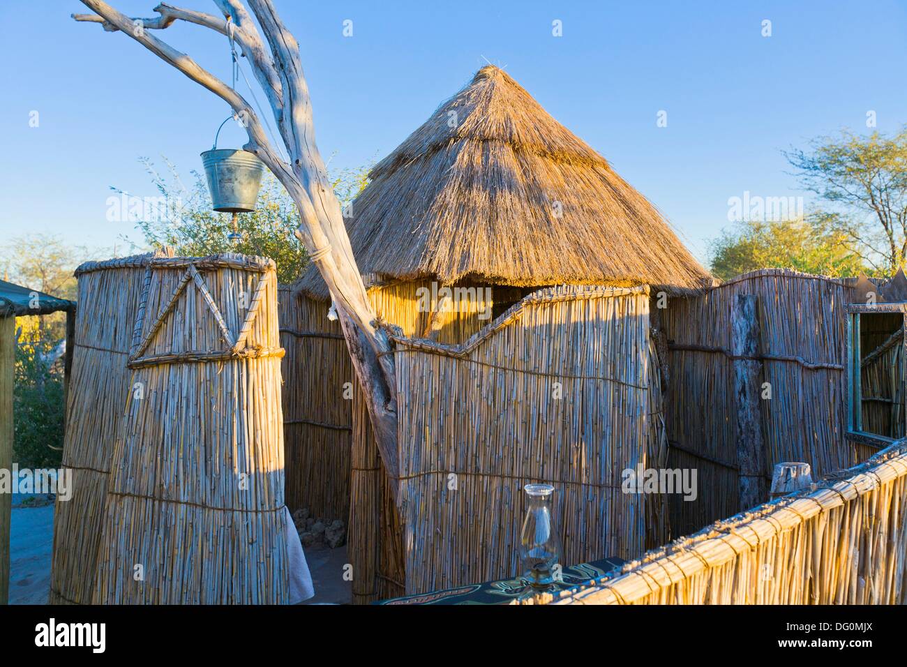 Bathroom facilities in a traditional african safari camp, Botswana