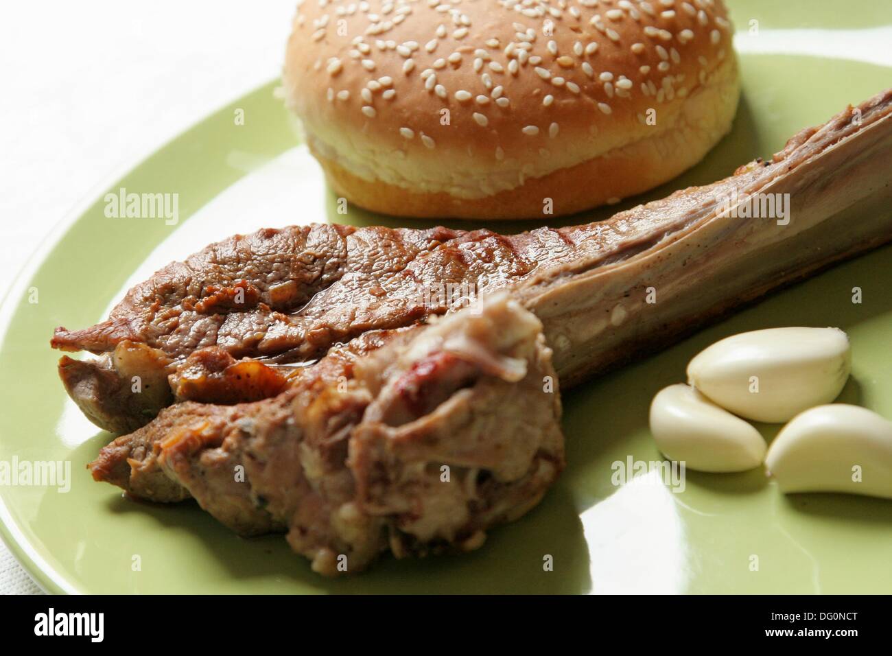 Grilled Beef Chop Stock Photo Alamy