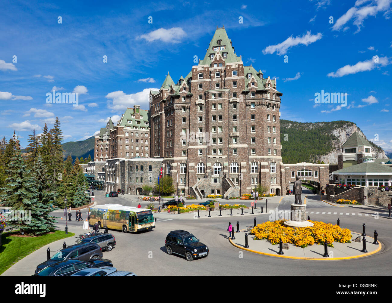 The Fairmont Banff Springs Hotel Banff township Banff national park Alberta Canada Canadian rockies Stock Photo
