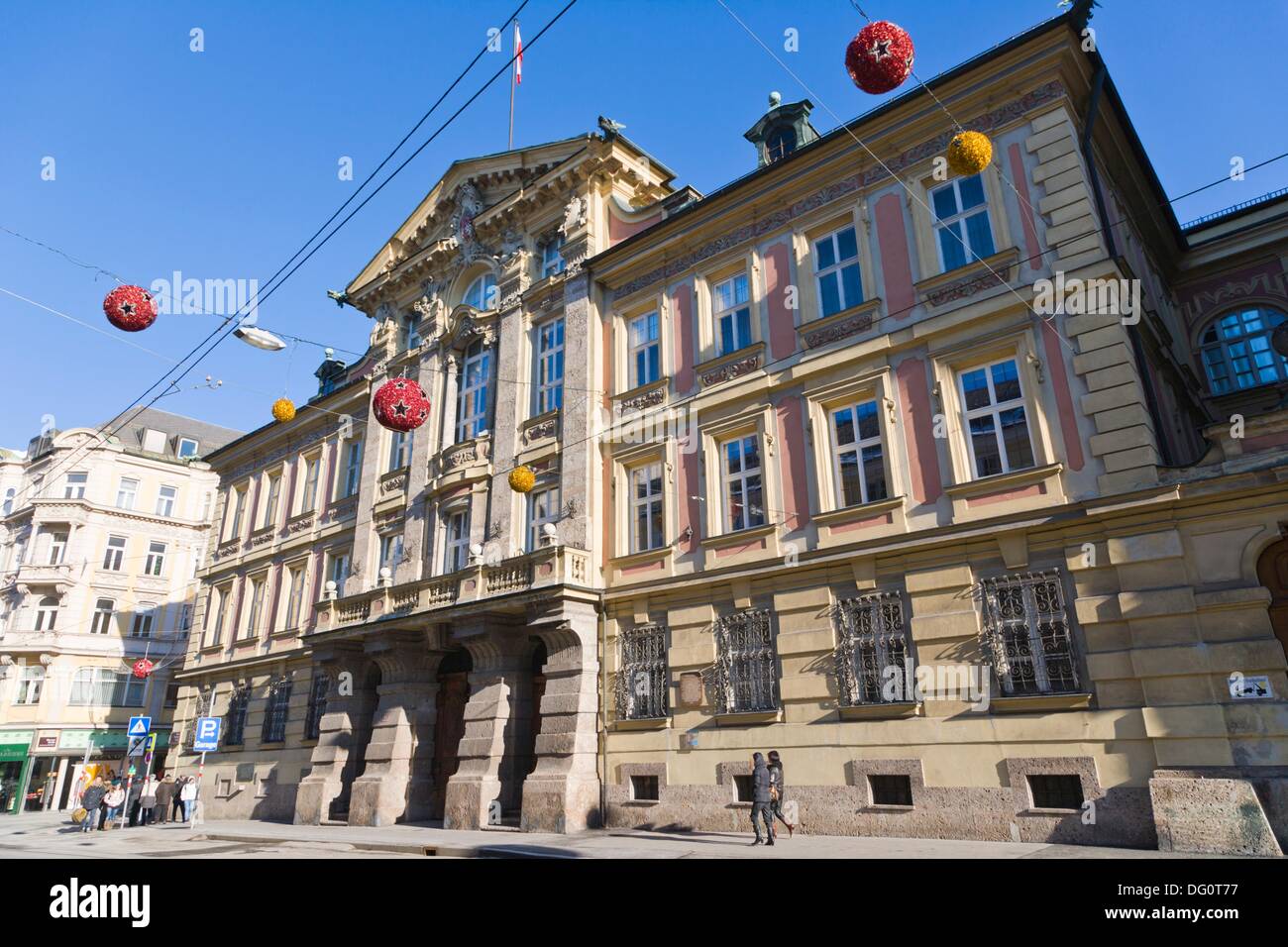 Altes Landhaus, Old federal state parliament building, Maria Theresien Strasse, Innsbruck, Tyrol, Austria. Stock Photo