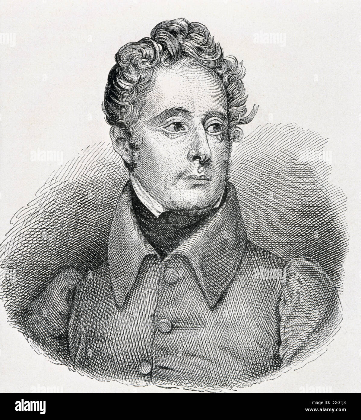 Alphonse de Lamartine, french poet and statesman (17901869 Stock Photo