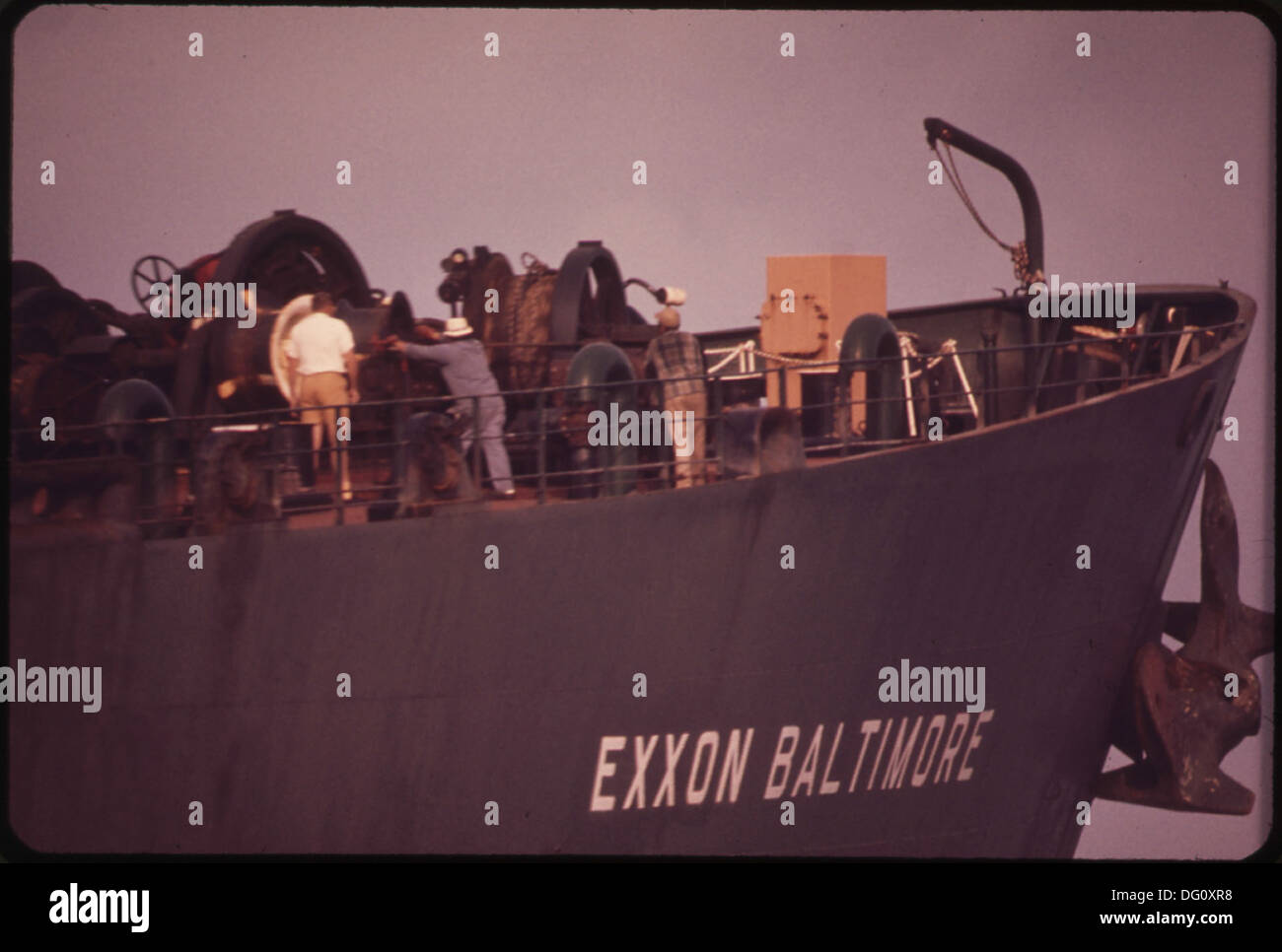 PROW OF EXXON OIL TANKER IN THE HOUSTON SHIP CHANNEL HOUSTON IS ONE OF