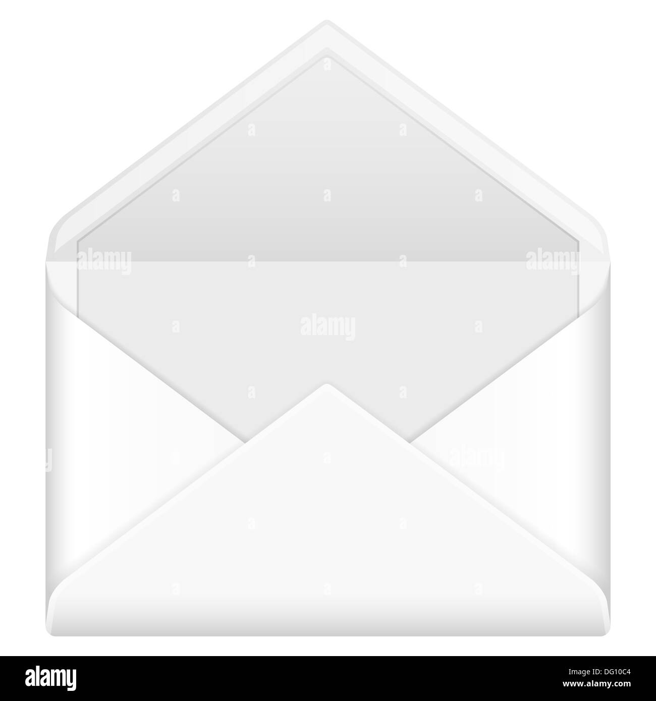 Open mail icon on a white background. Vector illustration Stock Photo ...