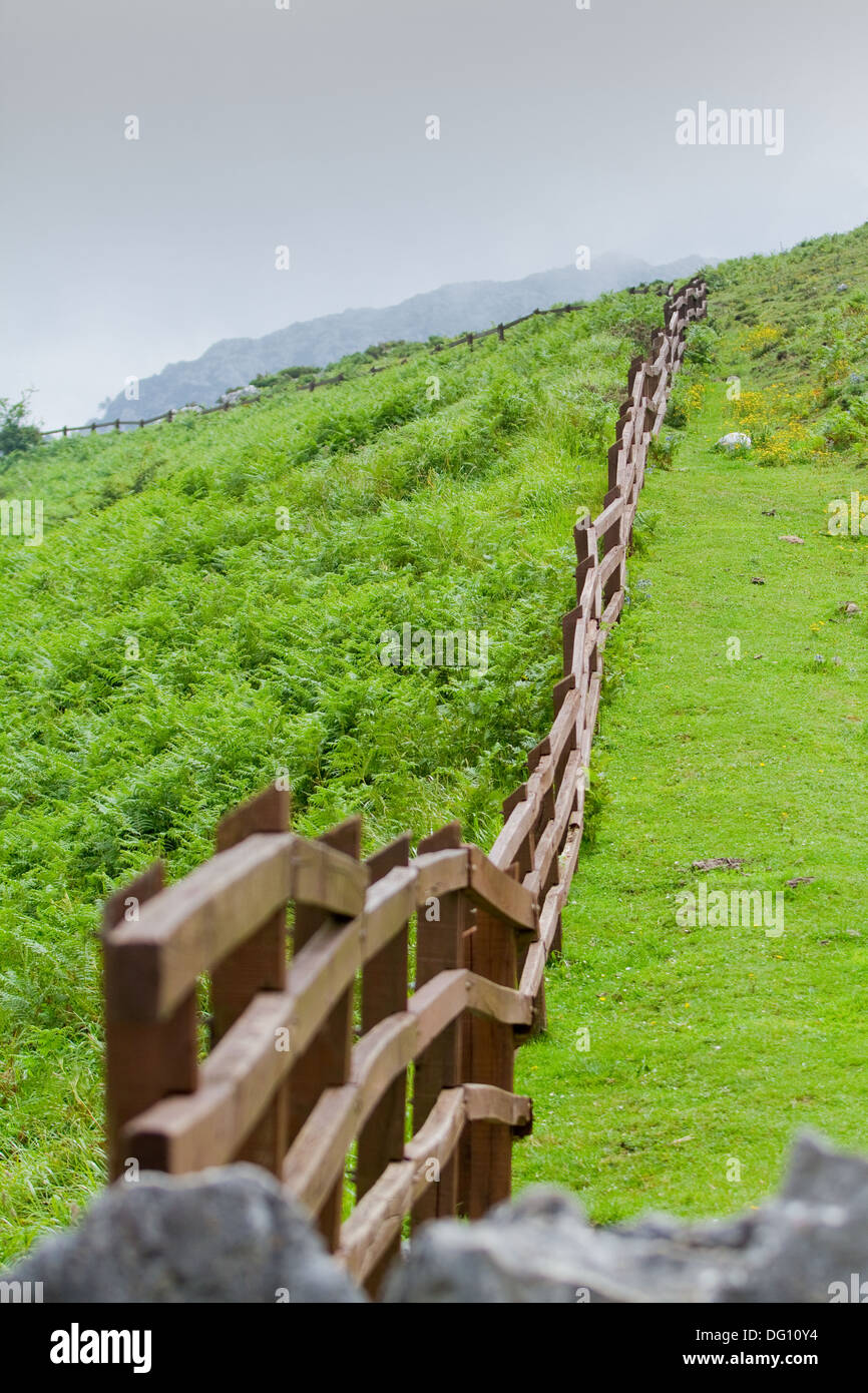 Wooden Fence in Rural Ambient. Stock Photo