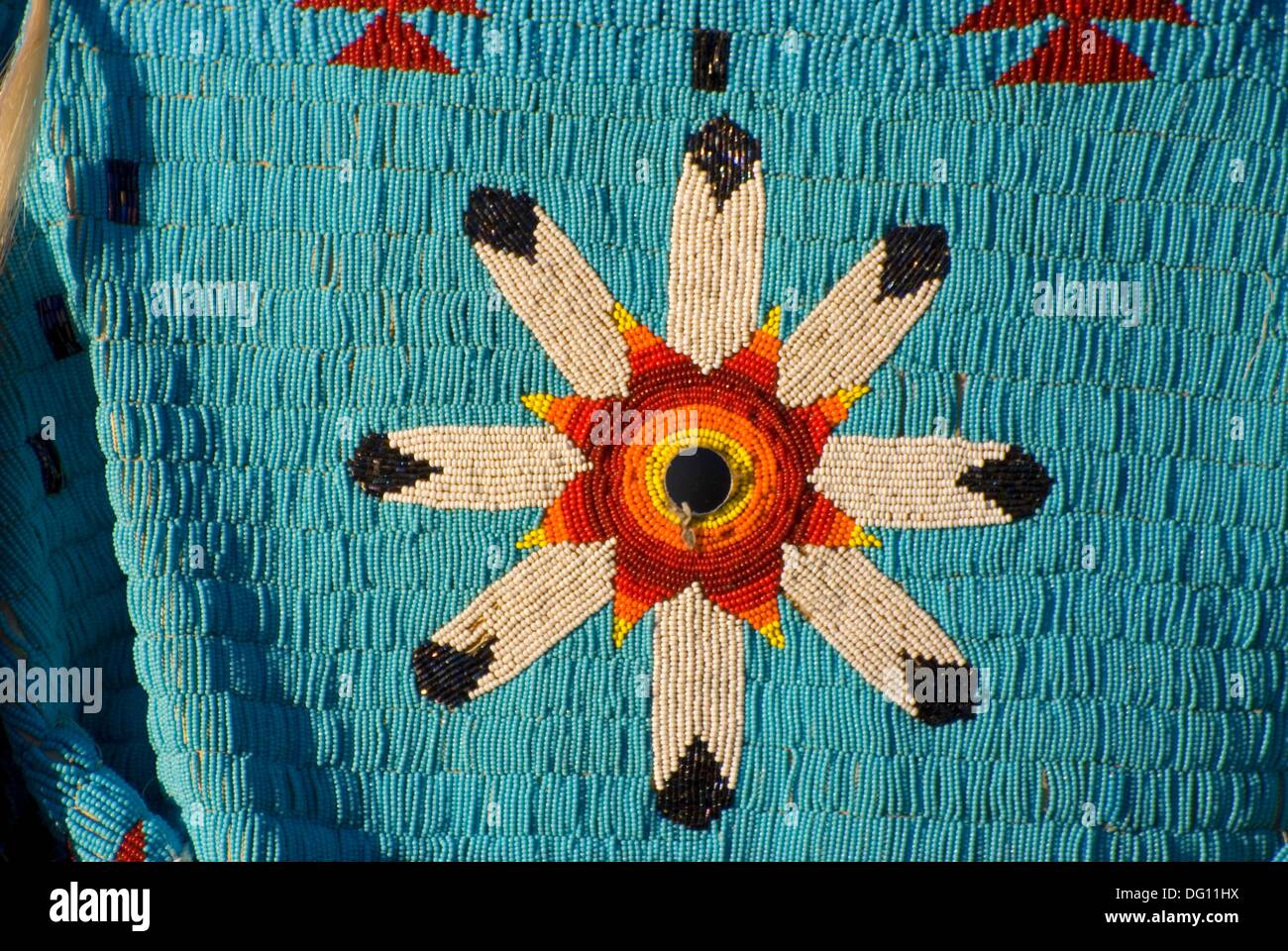 Native American beadwork, Pi-Ume-Sha Treaty Days, Warm Springs Indian Reservation, OR Stock Photo