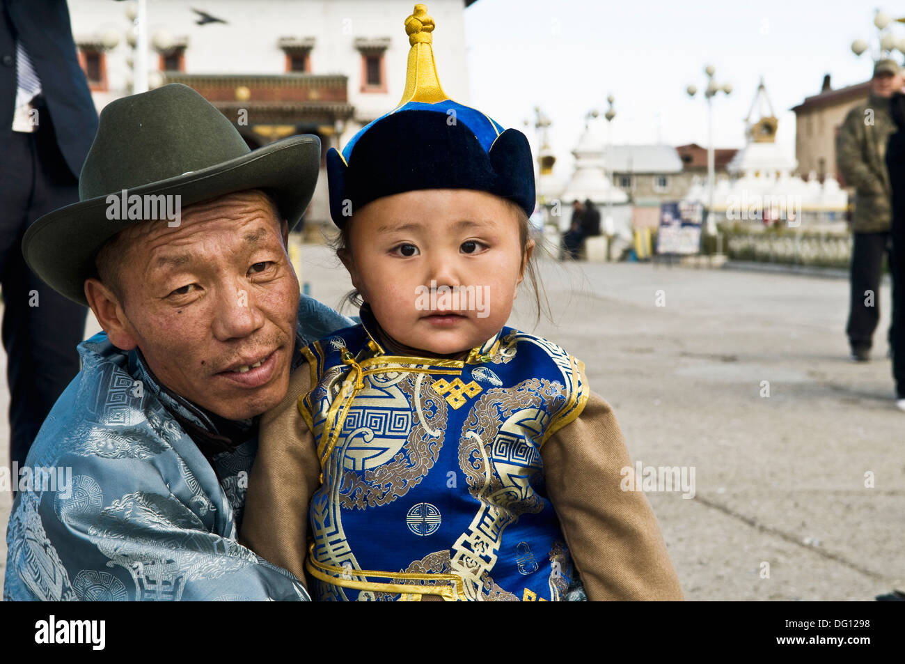 Father & son in Mongolia Stock Photo - Alamy