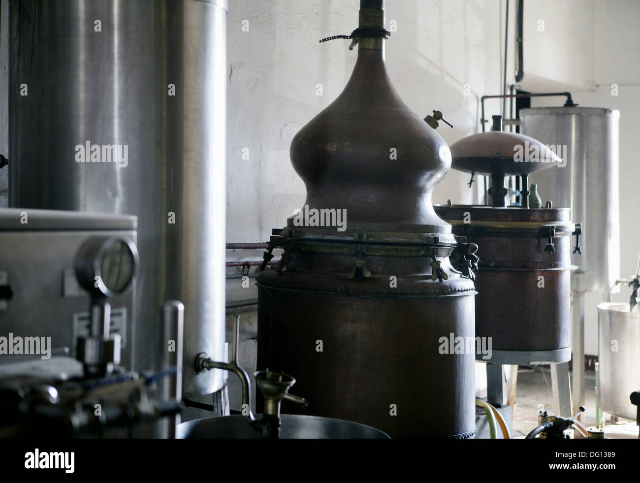 Spanish wine traditional distillery Stock Photo Alamy