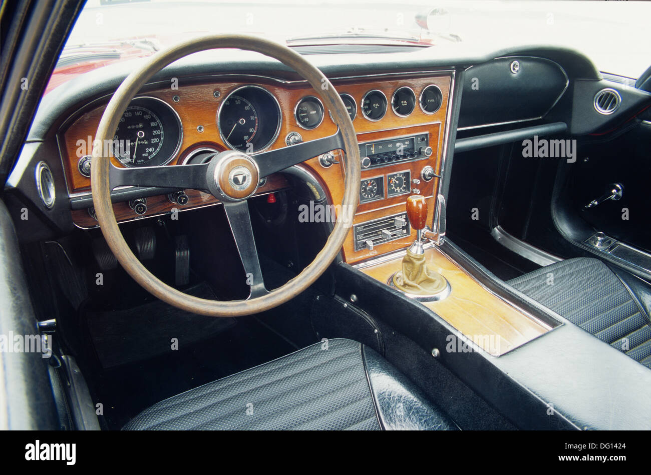 Toyota 2000GT - Japanese sports car 1960s 2000 GT interior view Stock Photo
