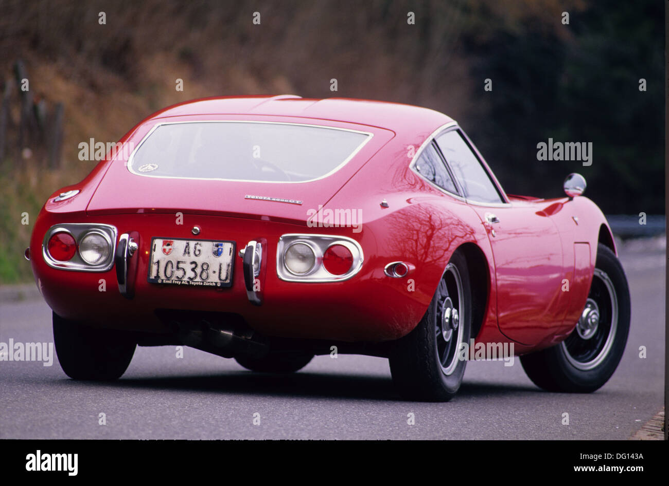 Toyota 2000GT - Japanese sports car 1960s 2000 GT - rear view in red Stock Photo