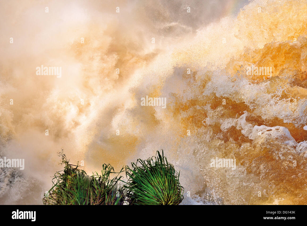 Argentina, Brazil, Iguassu Falls, turbulent water Stock Photo