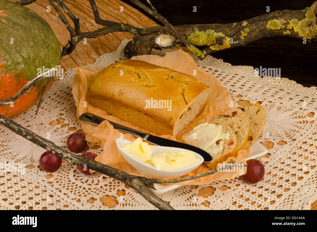 Traditional Irish Halloween Cake Served On A Decorated Table Stock Photo Alamy