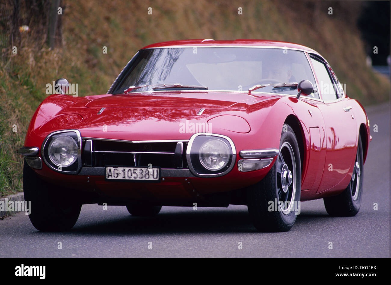 Toyota 2000GT - Japanese sports car 1960s 2000 GT front view in Red Stock Photo