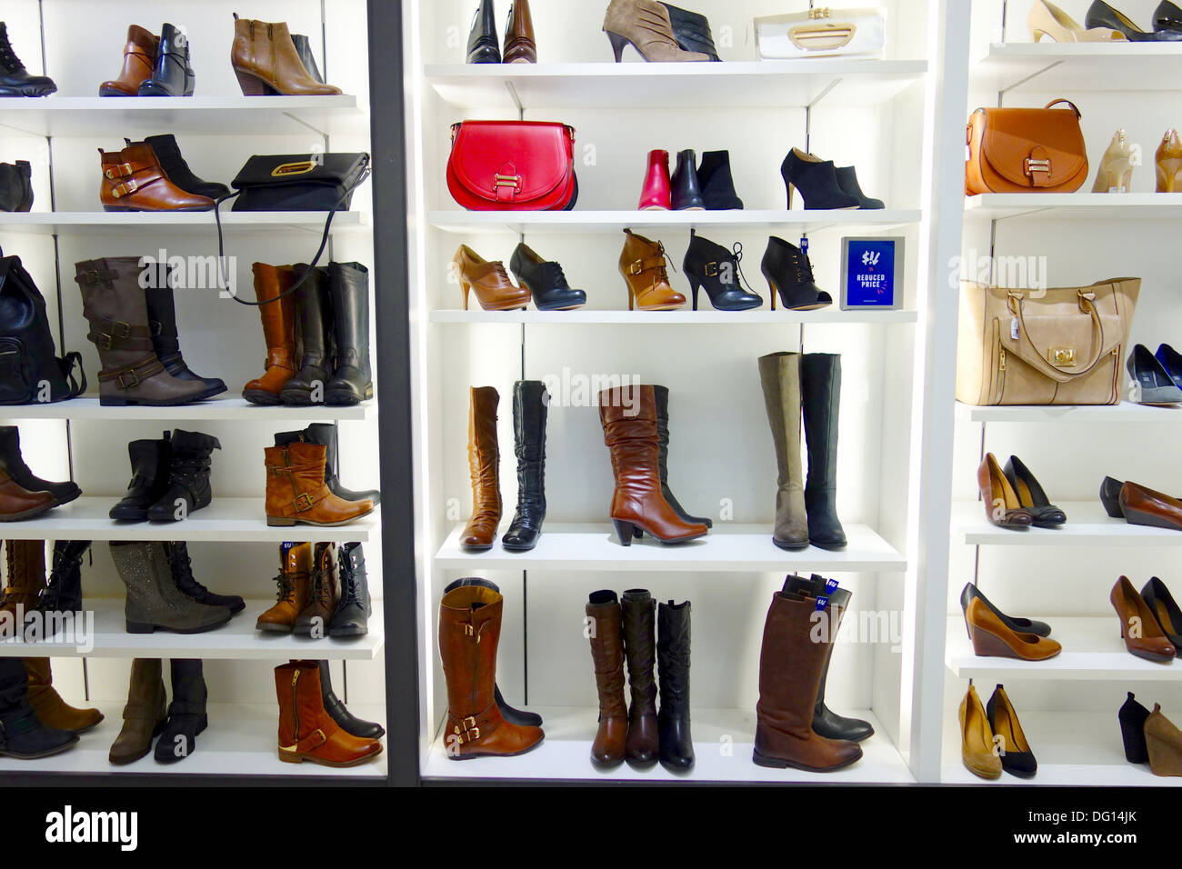 Boots and shoes on display in a store in Toronto, Canada Stock Photo - Alamy