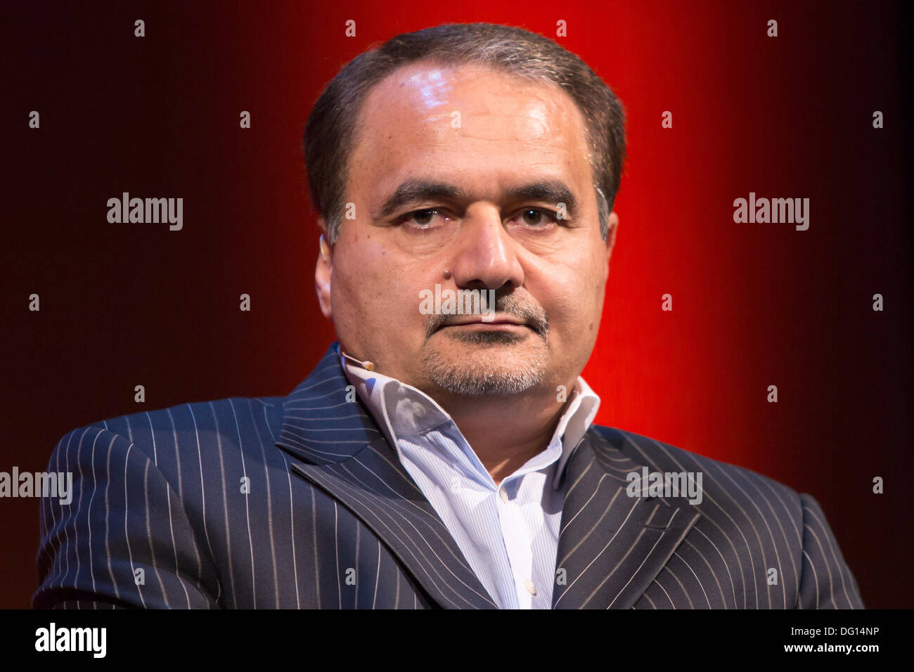 Hamburg, Germany. 10th Oct, 2013. The former Iranian nuclear negotiator Hossein Mousavian speaks during a panel discussion of the Koerber Foundation in Hamburg, Germany, 10 October 2013. Photo: Maja Hitij/dpa/Alamy Live News Stock Photo