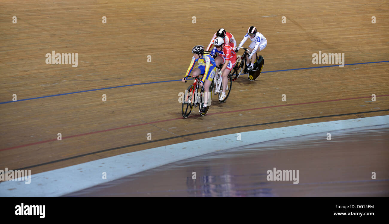 action from the 2013 world masters track cycling championships in