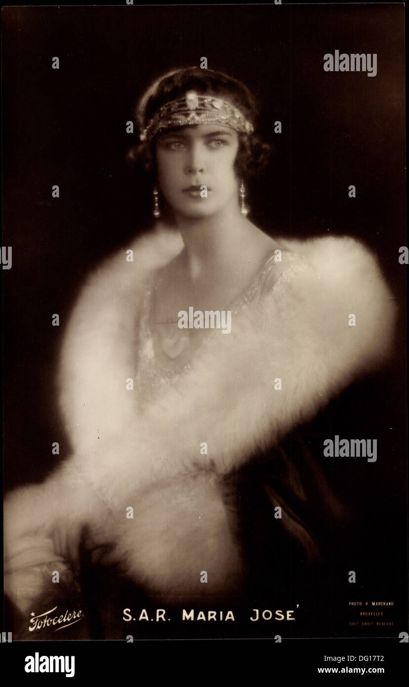 Ak S.A.R. la Principessa Maria José, di Savoia, von Italien Stock Photo