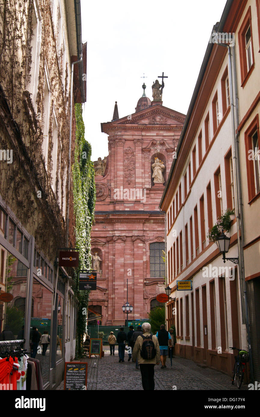 Jesuitenkirche, Jesuit church, by Johann Adam Breunig, 1712-59, exterior, Merienstrasse, Heidelberg, Baden-Wurttemberg, Germany Stock Photo