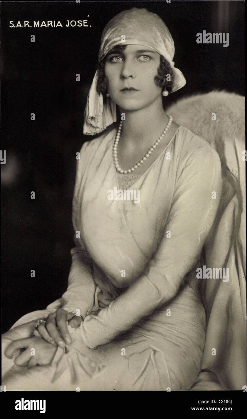 Ak S.A.R. la Principessa Maria José, di Savoia, von Italien Stock Photo