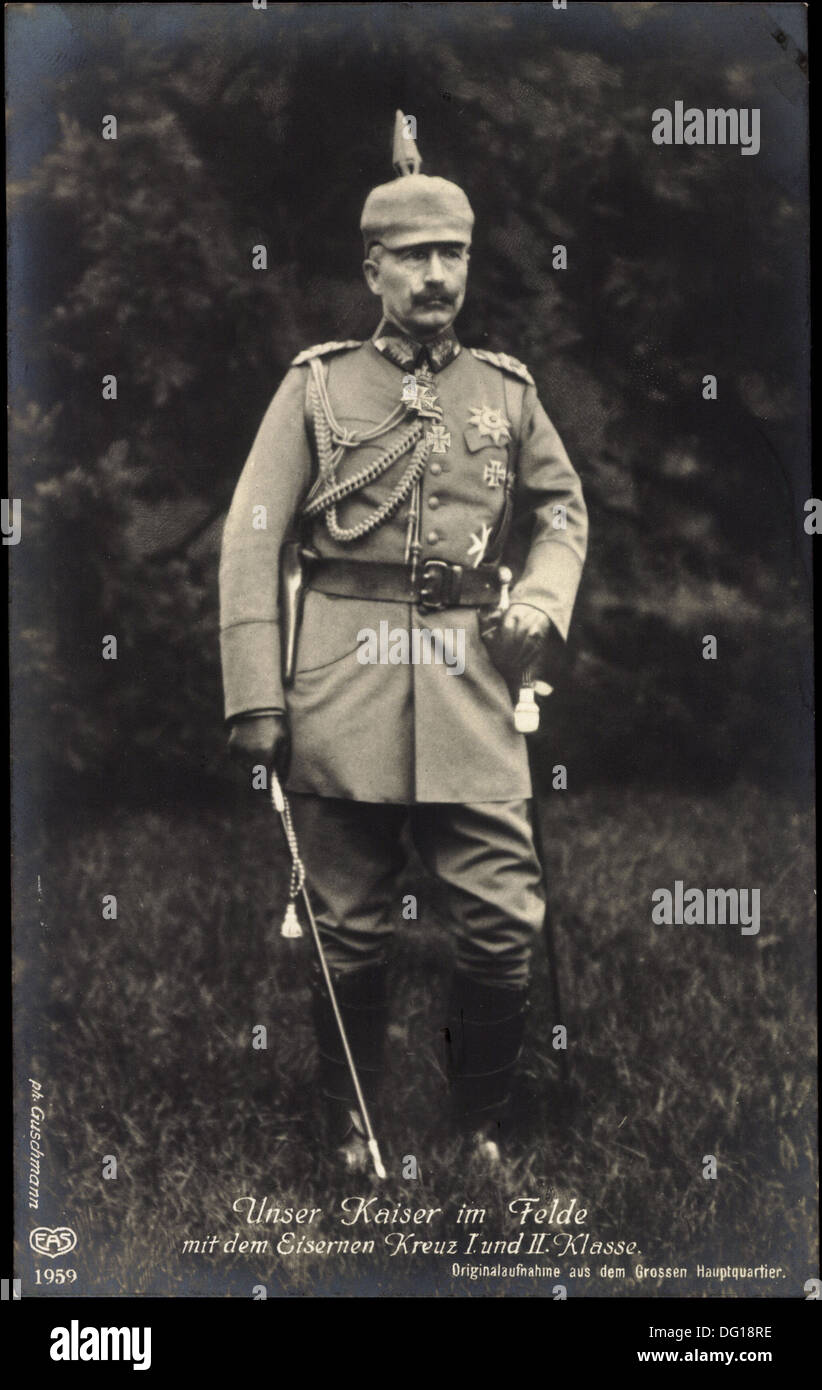 Ak Kaiser Wilhelm II. von Preußen in Uniform, Reitgerte Stock Photo - Alamy