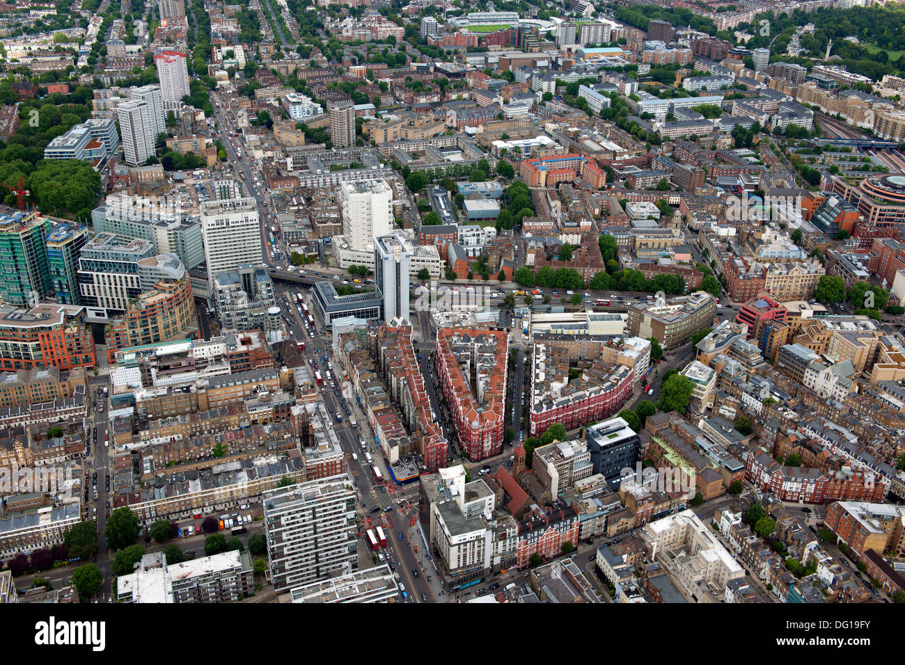 Aerial view of Edgware Road London Stock Photo Alamy
