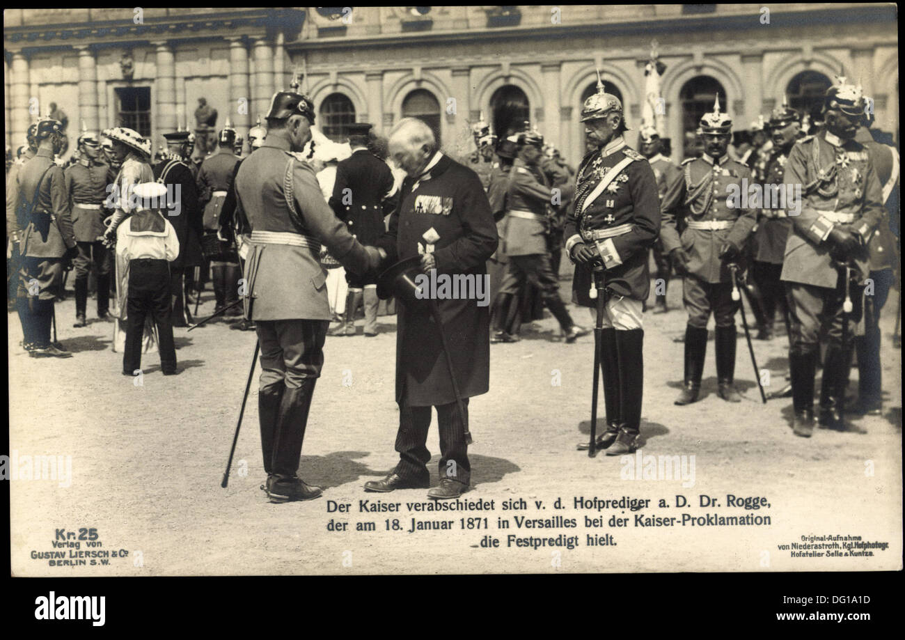 Ak Kaiser Wilhelm II. von Preußen verabschiedet sich vom Hofprediger; Stock Photo