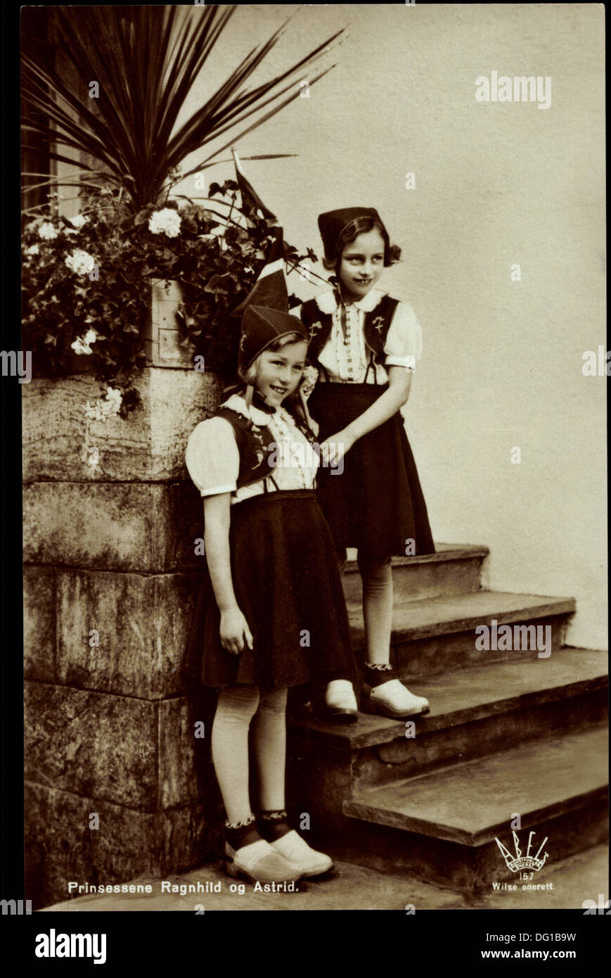 Ak Princessene Ragnhild og Astrid, Prinzessinnen von Norwegen; Stock Photo