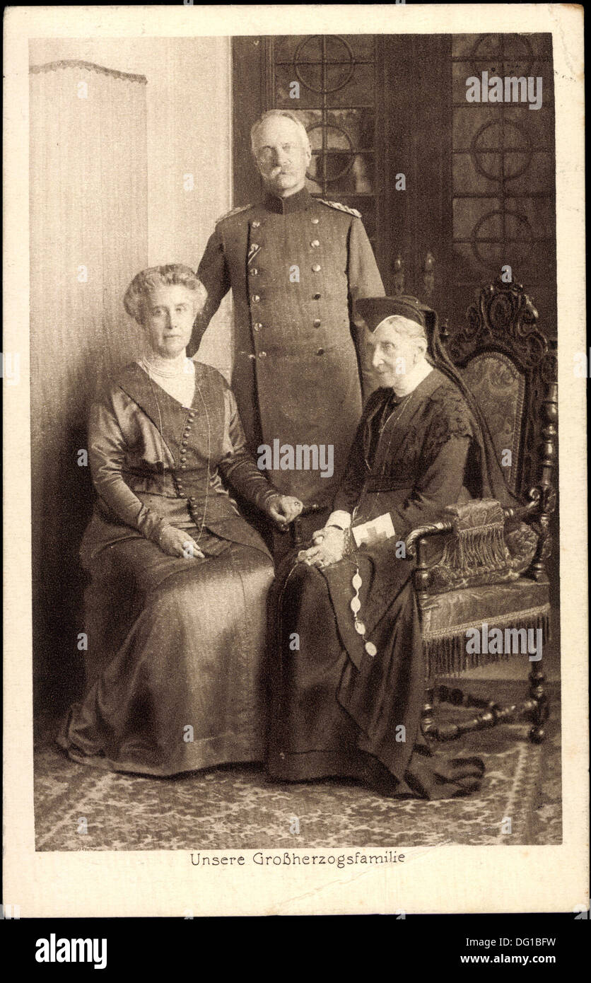 Ak Großherzogsfamilie zu Baden, Friedrich II, Hilda von Nassau,Luise von Preußen; Stock Photo