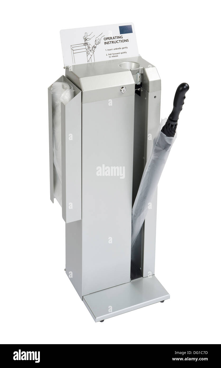wet umbrella bagging machine Stock Photo Alamy