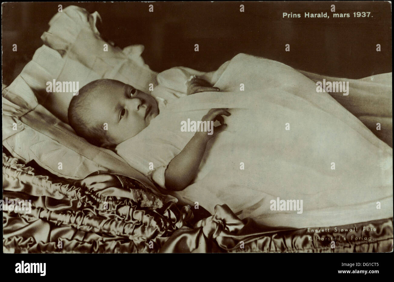 Ak Prinz Harald von Norwegen als Baby, März 1937; Stock Photo