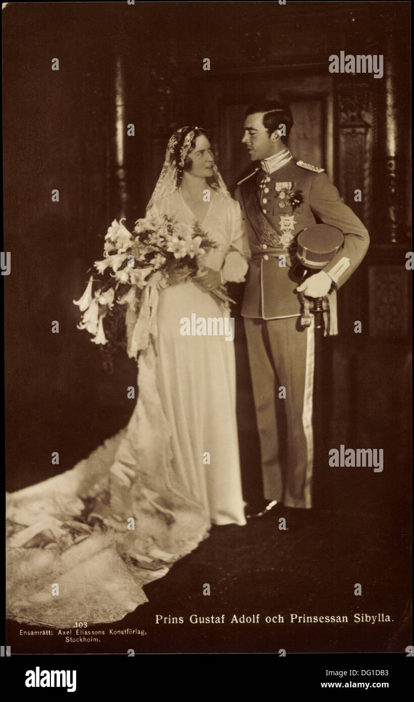 ak-portrait-des-frischverm-hlten-paares-prinz-gustaf-adolf-u