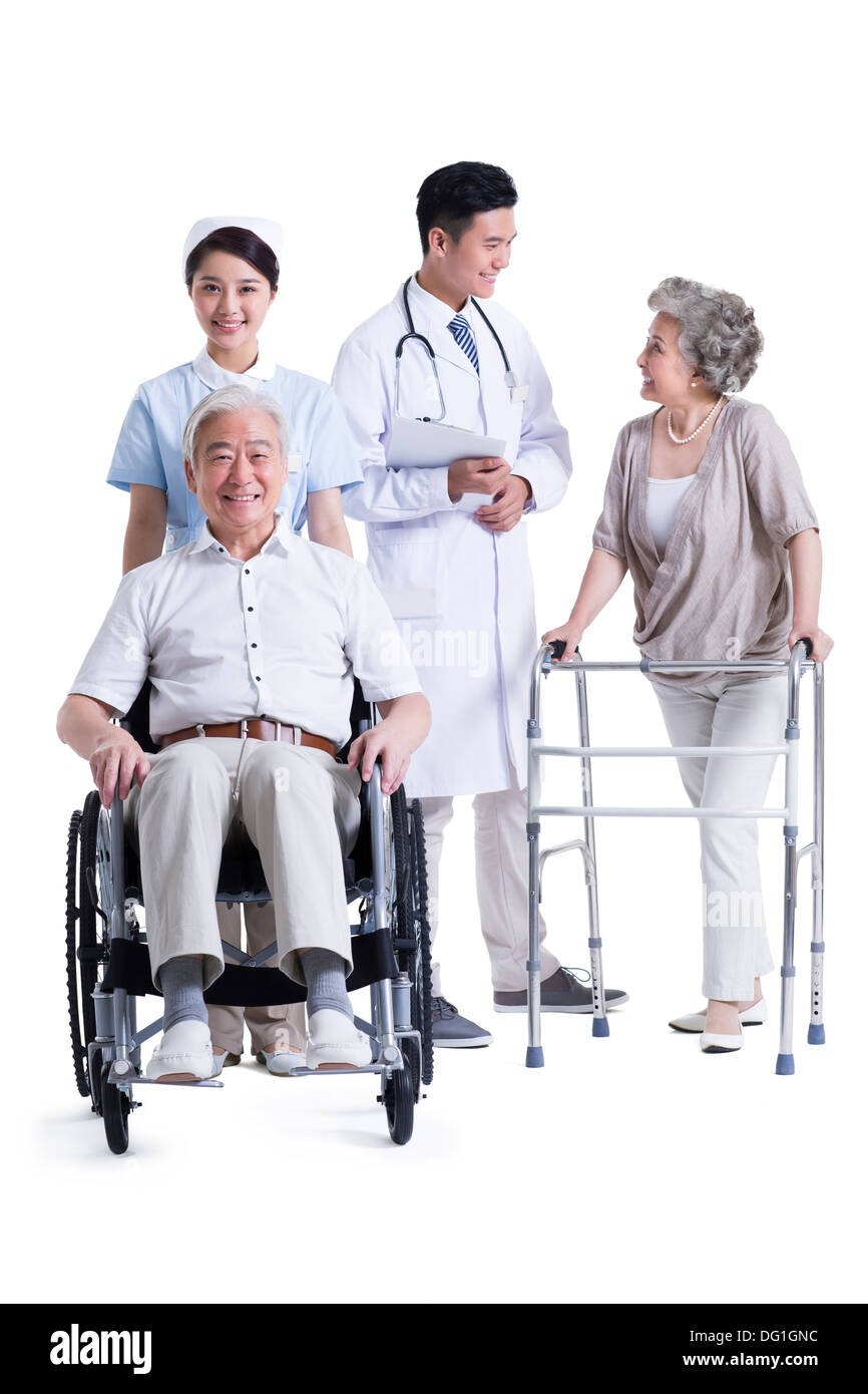 Doctor, nurse and patients Stock Photo