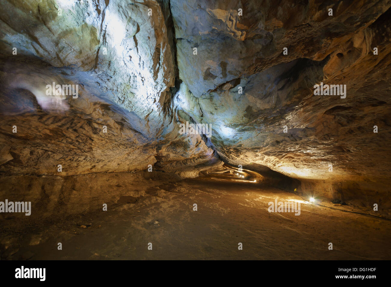 Lombrives, limestone hillside cave system near Ussat-les-Bains. Inside ...