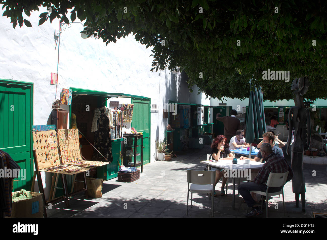Courtyard, La Recova Market area, Arrecife, Lanzarote, Canary Islands Stock Photo