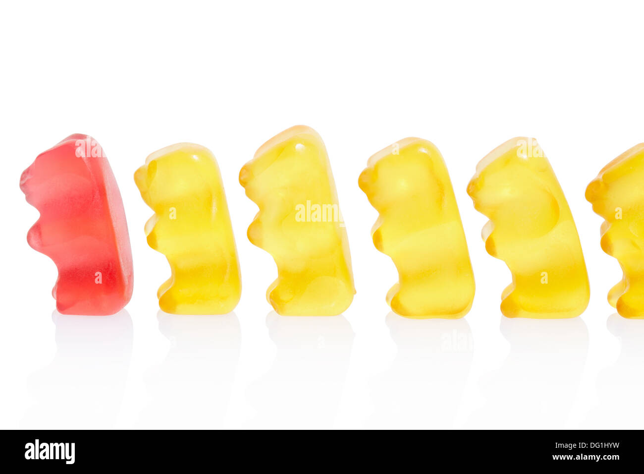 Gummy bears leader concept Stock Photo