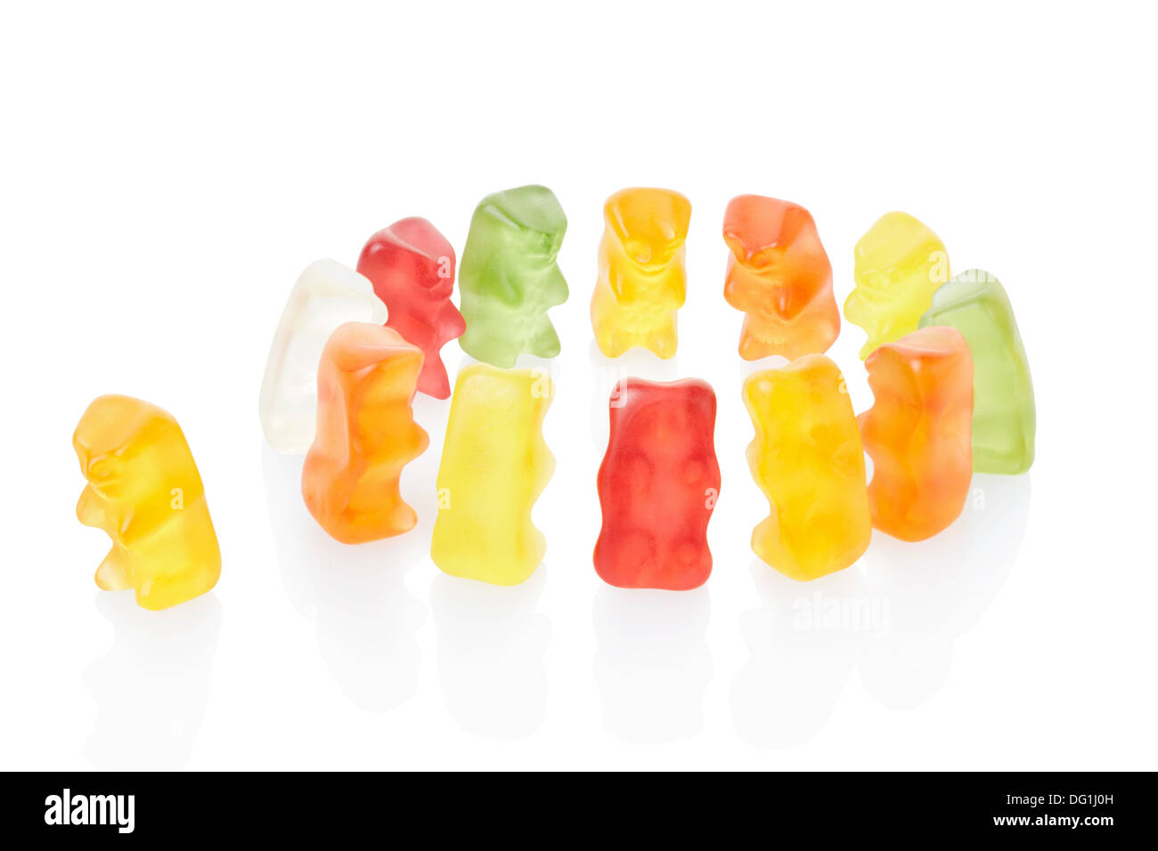 Gummy bears exclusion concept Stock Photo