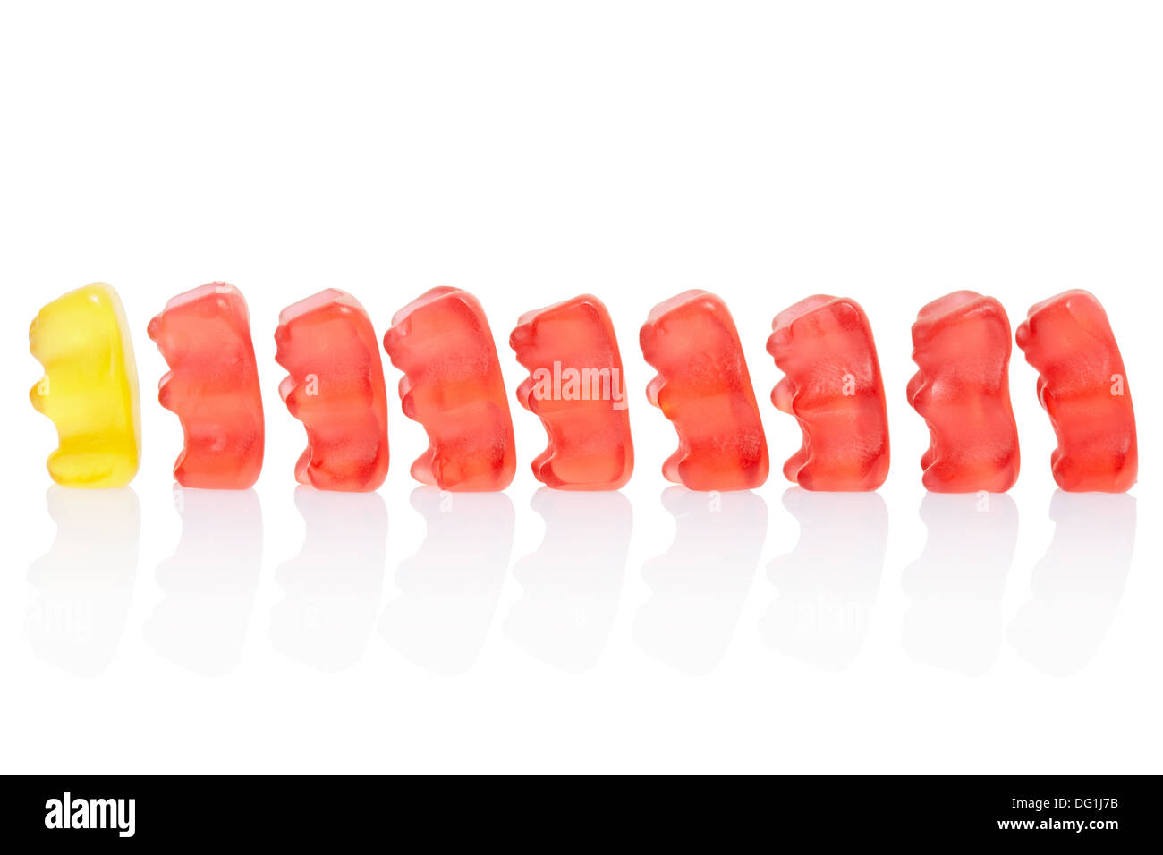 Gummy bears leadership concept Stock Photo