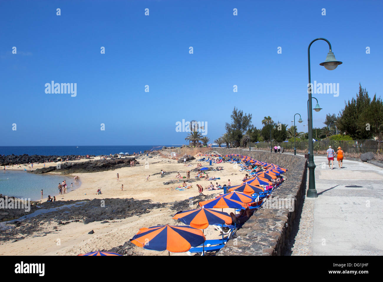 Playa del,Jablillo beach, Costa Teguise, Lanzarote, Canary Islands Stock Photo