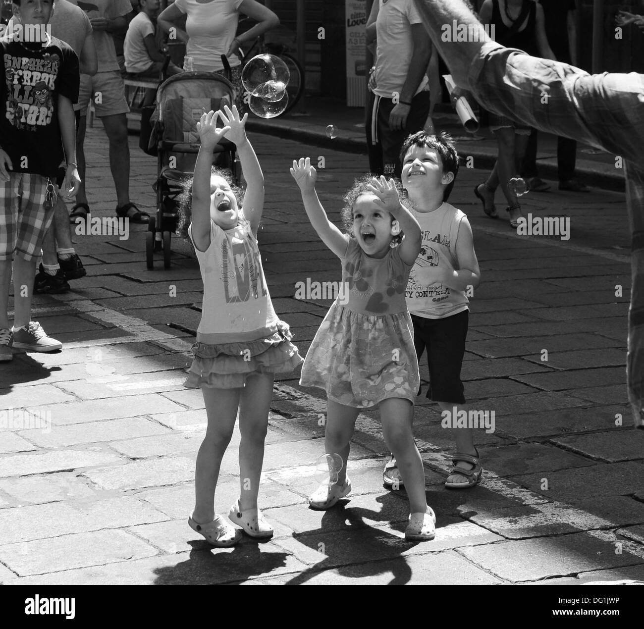 Black And White Children Playing High Resolution Stock Photography and