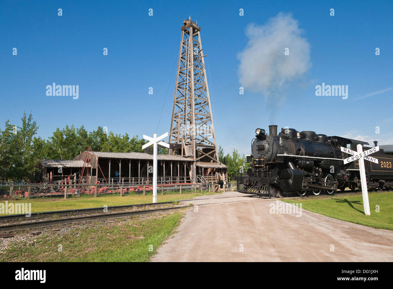 Historic steam train in Calgary, Alberta, Canada Stock Photo Alamy