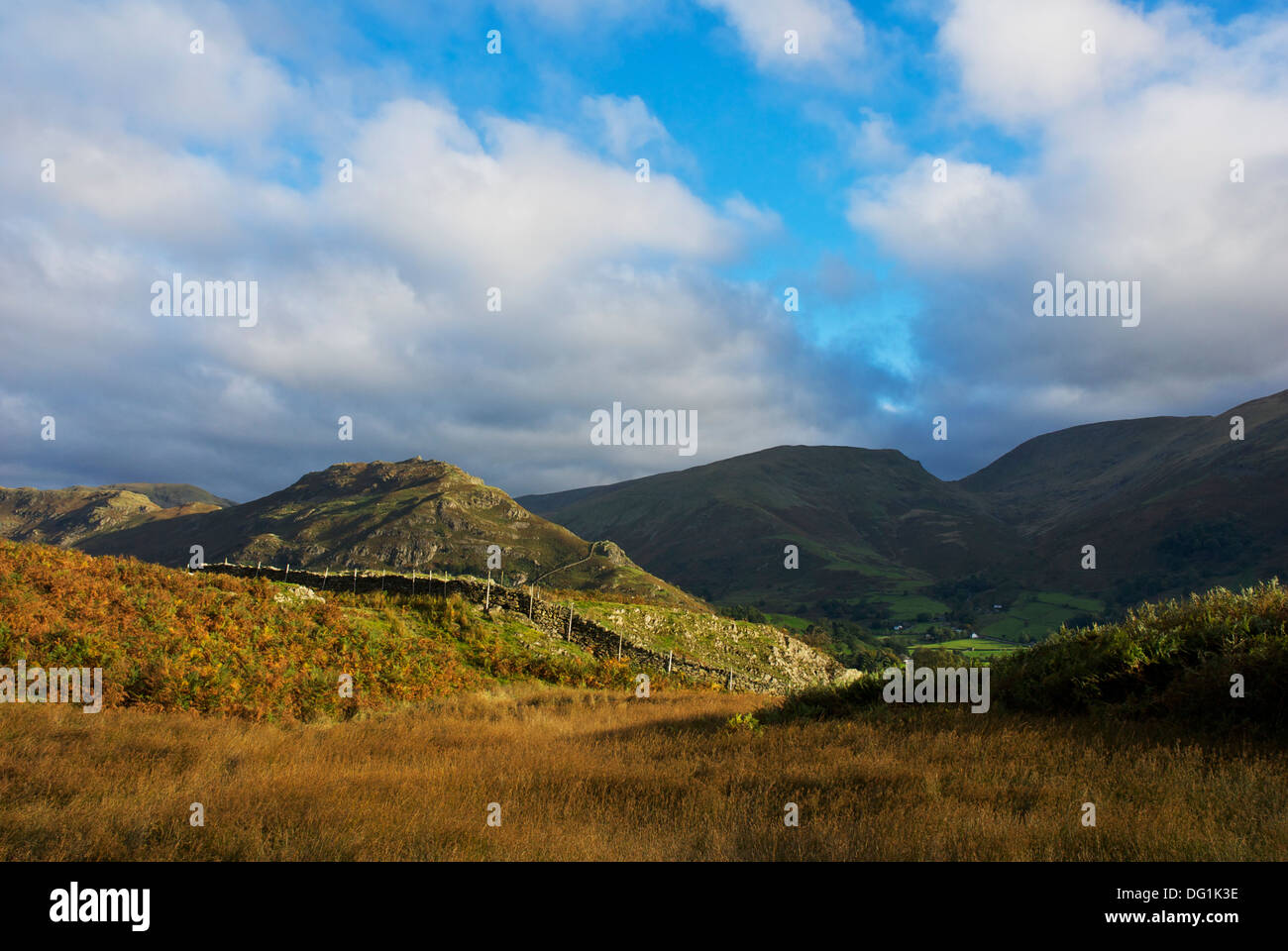 Helm Crag, Seat Sandal and Great Rigg, near Grasmere, Lake District ...