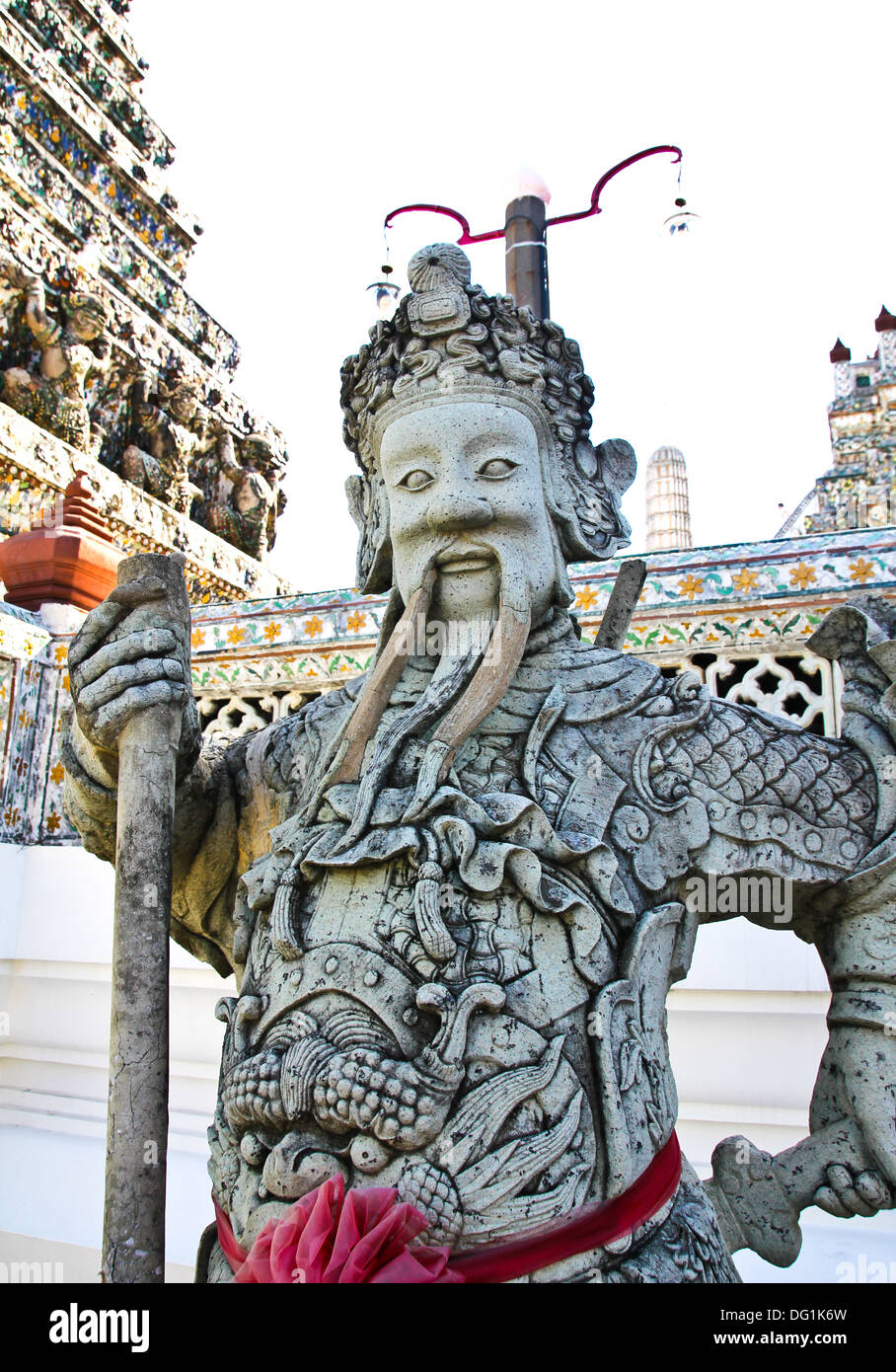 Statue in Wat Arun temple in Bangkok,Thailand. Stock Photo