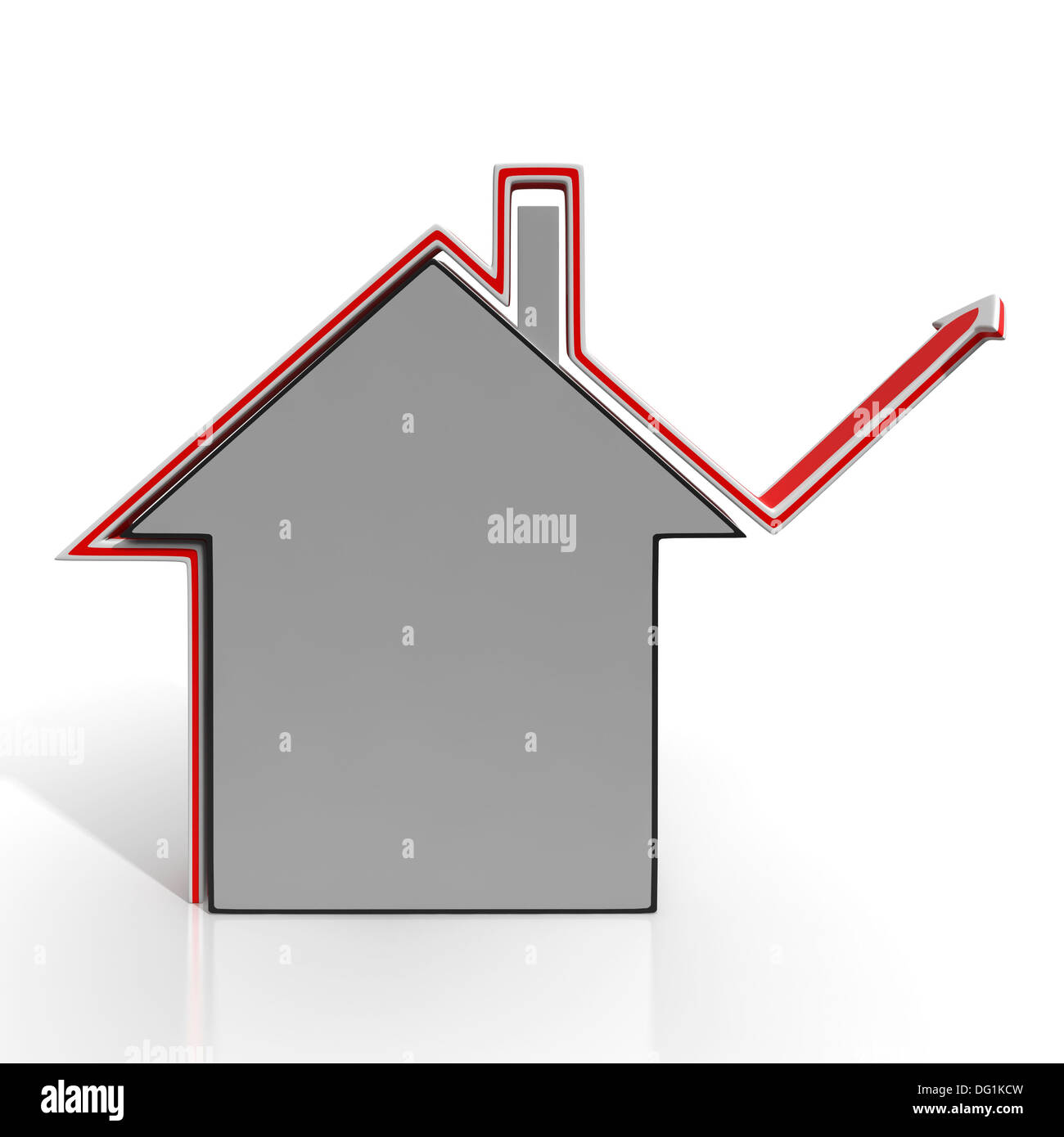 House Icon Shows Home Or Building Price Increase Stock Photo Alamy