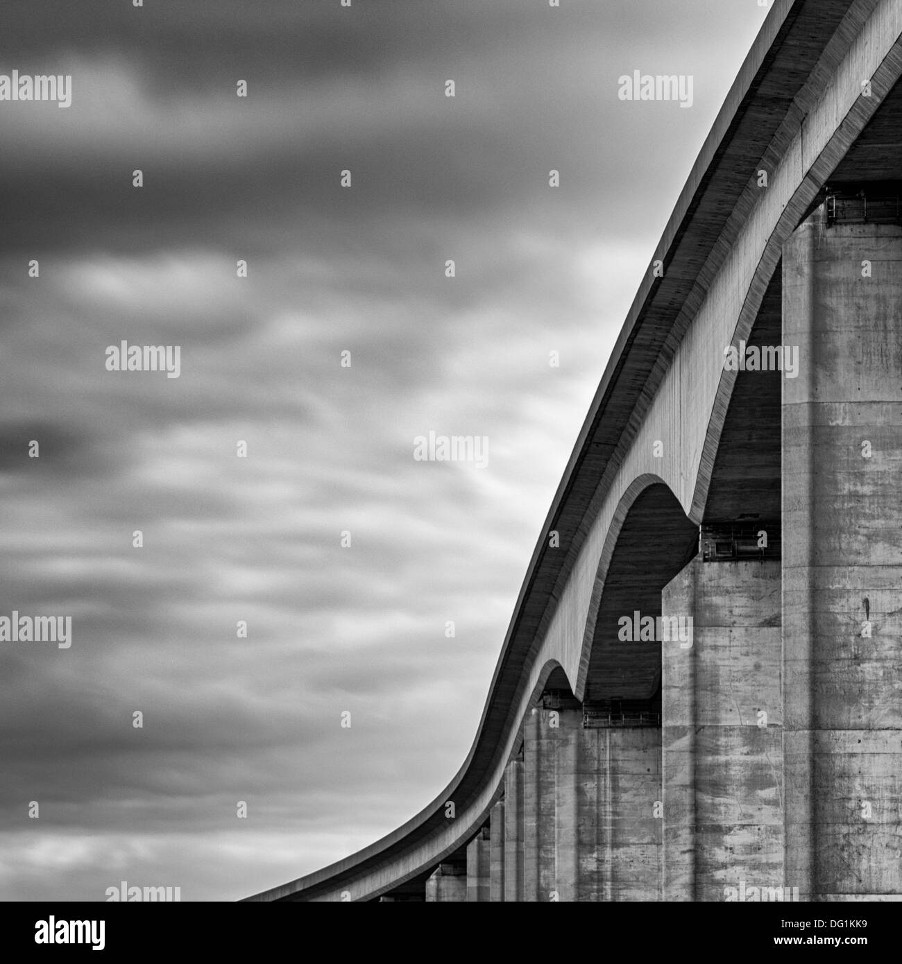 Orwell Bridge Carrying A14 Across River Orwell Stock Photo