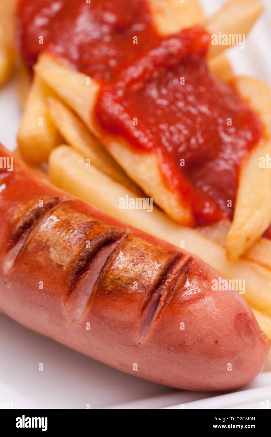 Polish sausage chips ketchup hires stock photography and images Alamy
